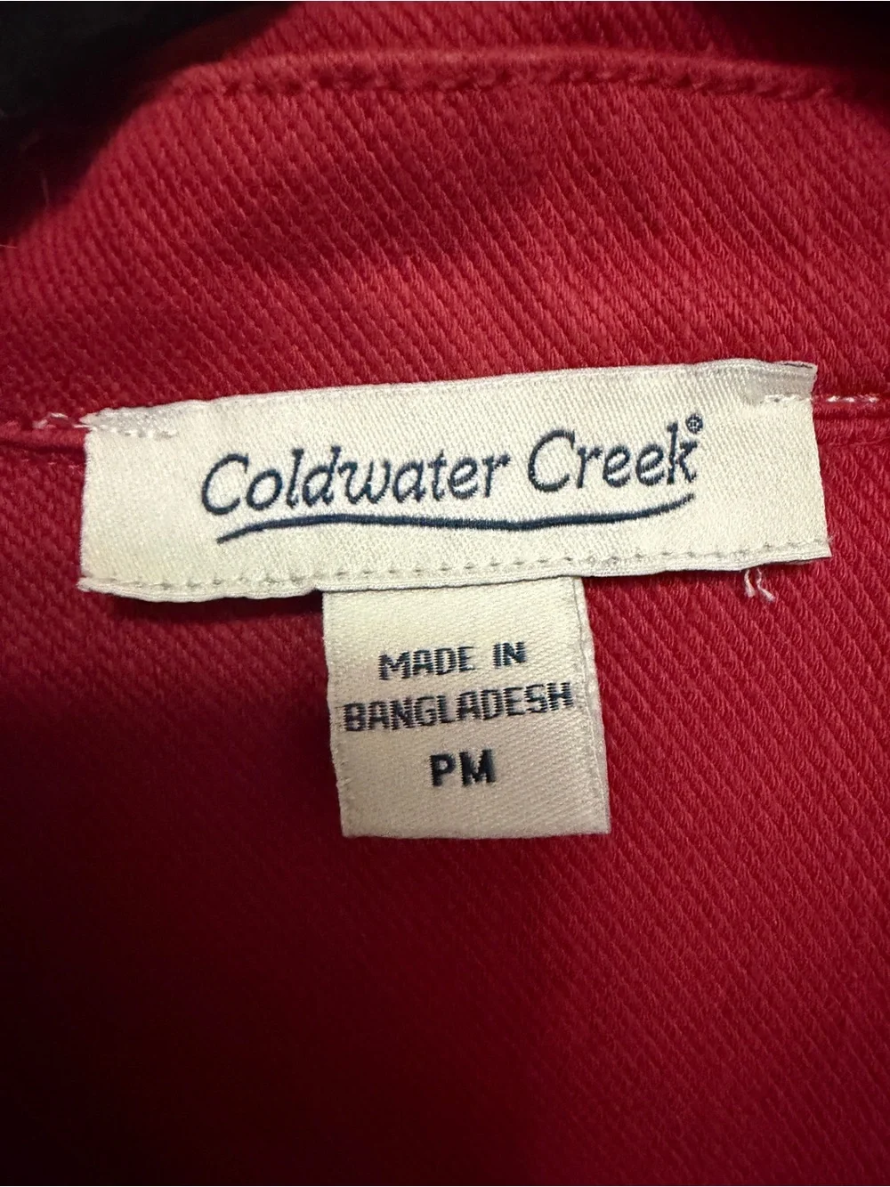 Coldwater Creek Knit Denim Jacket - Dover red - size M Petite - Picture 4 of 7